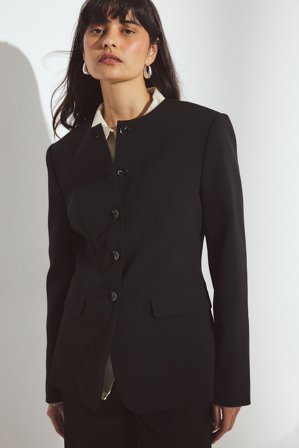 NA-KD Blazer ajusté à encolure ronde - Blazers - Noir - EU 34