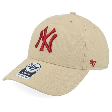 47 Brand - MLB Beige adjustable Keps - New York Yankees Mvp Khaki/Maroon Adjustable @ Hatstore