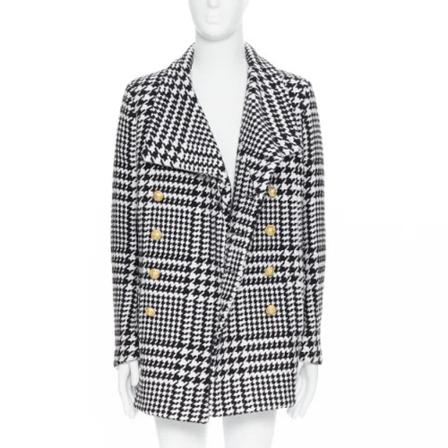 Balmain Pre-owned, Pre-owned Wool outerwear Zwart, Dames, Maat:M,wol