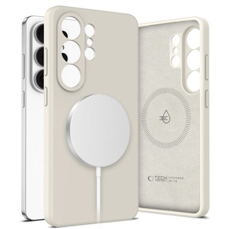 Tech-Protect telefonetui til Galaxy S26 Ultra Magsafe silikone - Cosmic Latte