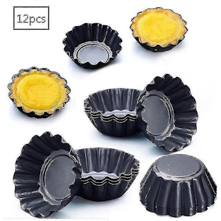 Eggekakeformer 12 stk, Mini terteform for baking, aluminiumsformer