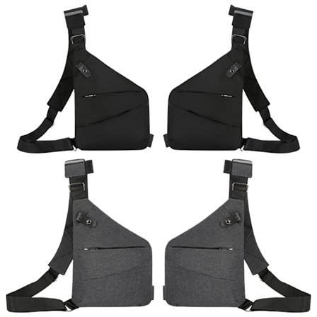 Lille Sling Bag Tegnebog Tyveri-sikker Skuldertaske Mænd Kvinder Crossbody-taske Sort - Perfekt sort black Left Side