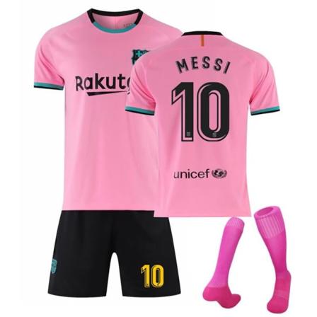 23/24 Drengebørn Fodboldsæt Fodbold Træningsdragt Sportstøj Skjorte Korte Strømper klassisk 20/21 messi barcelona #rosa 22 (6-7 år)