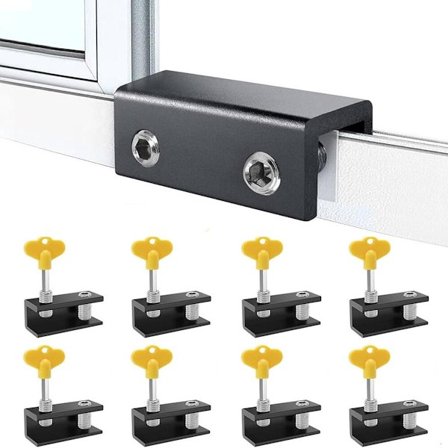 8-lås vinduslås - Skyvevinduslås med nøkkel - Egnet for skyvedører og vinduer - 60mm