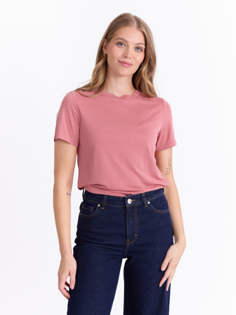 MATCH - Lisa t-skjorte - Donna - Str. XS - Dame - Topper & T-skjorter - Rosa - 65% Modal, 35% Polyester - resirkulert