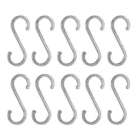 10 st S-formade krokar i rymdaluminium, köksräcke, hängare, klämmhållare för att hänga kläder, handväskor, kastruller, pannor, handdukar, verktyg
