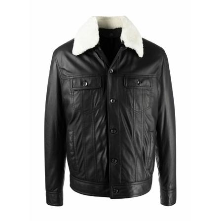 Dolce & Gabbana Leather Jakke Sort, Herre