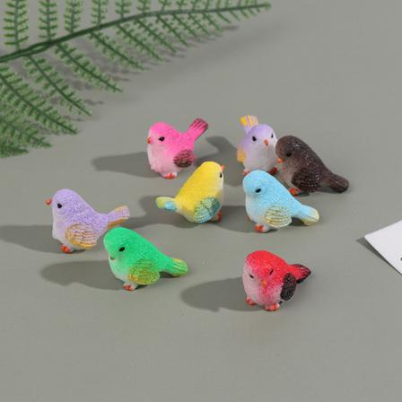 8 St/ Set E Tecknad Färgglad Flugfågelsparv Liten Statyfigur