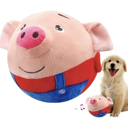 Aktivt Rörlig Plyschleksak för Husdjur, Interaktiv Hund Grisleksak Husdjurs Hoppbollar