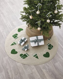 Broderikit Julgransmatta Hjärtan & kramhus