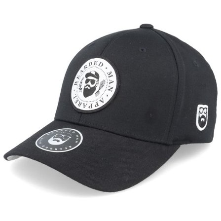 Bearded Man - Svart flexfit Keps - The President Of Beards Patch Black Flexfit @ Hatstore
