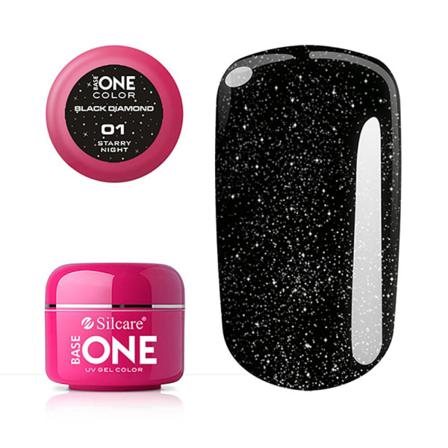 Base One - Uv Gel - Black Diamond - Starry Night - 01- 5 Gram Svart Aska