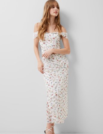 French Connection Floriana Hallie Crinkle Skirt - White - 36