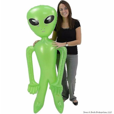 Grön Uppblåsbar Alien - 180 cm Uppblåsbar Rekvisita Födelsedagspresent