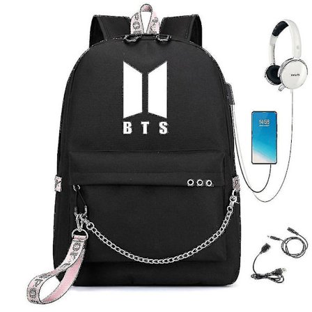 Bts Backpack Cute Usb Charging School Bag