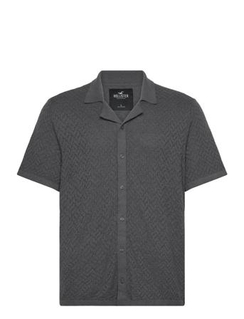 Hco. Guys Sweaters Tops Knitwear Short Sleeve Knitted Polos Black Hollister