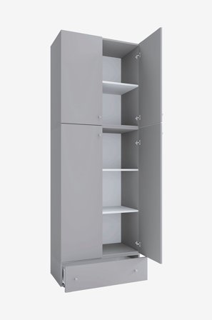 VCM - Vcm Skoskab Lona Xxl hængslede døre - med skuffe - Grå - Skoskabe - Fra Homeroom