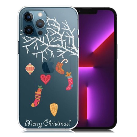 Mønstertryk i juleserien IMD Fleksibel taske Beskyttende telefon cover iPhone 13 Pro 6,1 tommer - Christmas Treesornament