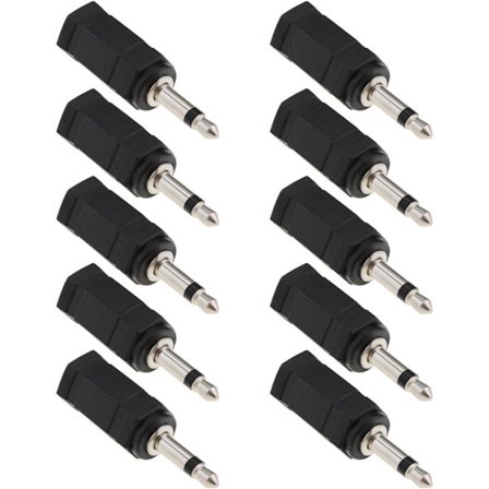 10 stk 3,5 mm Mono til Stereo Hunn til Hann 2 i 1 Adapter for Mobiltelefonhodetelefoner