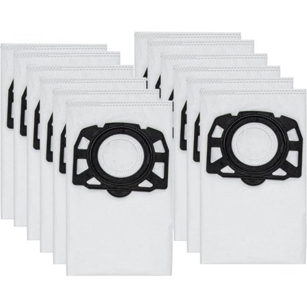 12 kpl KFI 487 pölypussia, pölynimuripusseja, lisävarusteita Karcher WD4,WD5,WD6,MV4,MV5,MV6,WD4.000...WD5.999,2.863-006.0