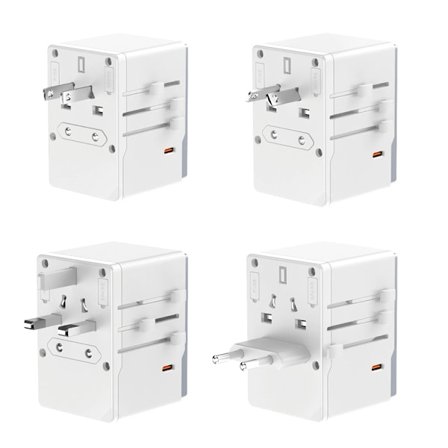 Dudao Reseadapter 35W EU / UK / AUS / US / JP med 3x USB-C 2x U