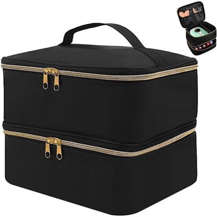 Nagellack Organizer Väska (Svart), Nagellack Förvaring Rymmer 30 Flaskor (0,5 fl.oz) Nagellampa Nagellack Bärväska