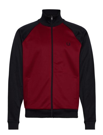 Contrast Sleeve Track Jkt Burgundy Fred Perry