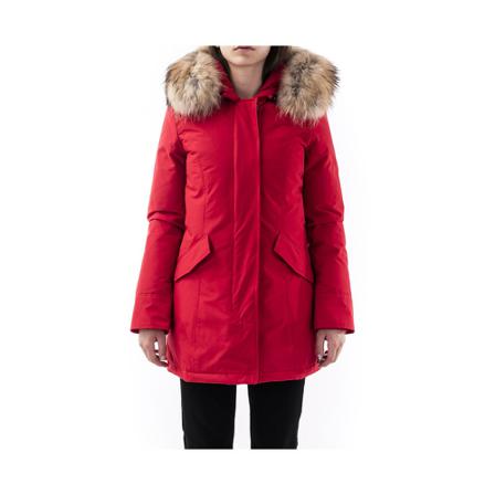 Woolrich, Red Arctic Parka With Racoon Fur Rood, Dames, Maat:S