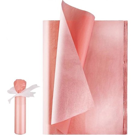 Rosaguld gavepapir, 100 stykker metalisk gaveindpakningspapir, bruges til bryllupper, fødselsdagsfester, babyshowers, håndværk, DIY, jul