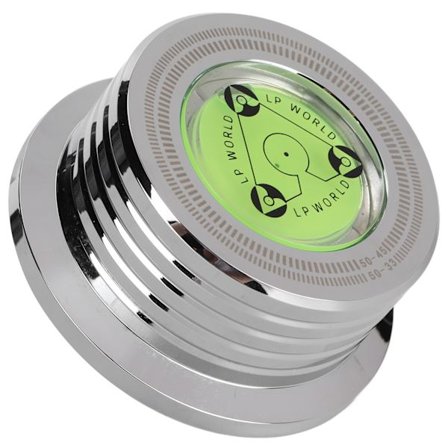 Skivviktstabilisator i Aluminium för LP-Skivspelare med Nivåbubbla, 50HzSilver