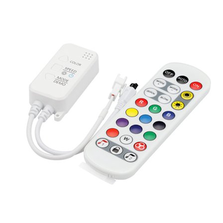 Bluetooth RGB LED Strip Kontroller, Synkroniser med Musikk Kontroller APP LED Strip Kontroller Kompatibel med 12V/24V 10mm 4-Pin LED Strip