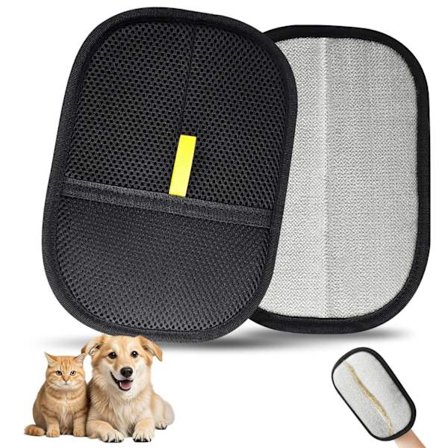 1 stk. kæledyrsplejehandsker, katteplejehandsker, hundeplejehandsker, dobbeltsidede plejehandsker, genanvendelig statisk hårfjerner til kat og hund