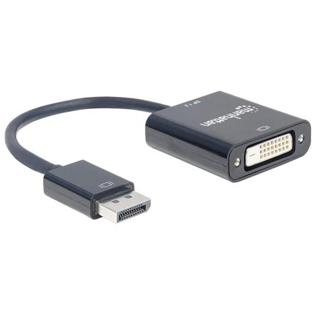 Manhattan MH Adapter, DisplayPort, DP-Male/DVI-Female, Black, Polybag