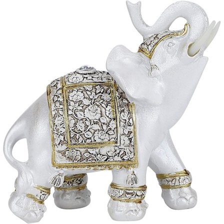 Feng Shui Elefant Statuer, Hvide Elefant Figurer med Løftet