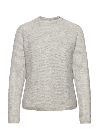 Yasalva Ls O-Neck Knit Pullover S. Grey YAS