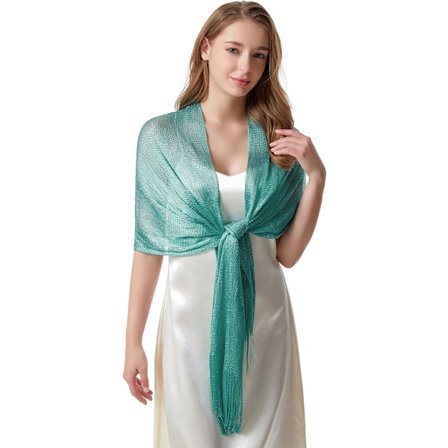 ING One-piece - Grön (175 x 45 cm) Sjal - Dam Sjal med Tofsar