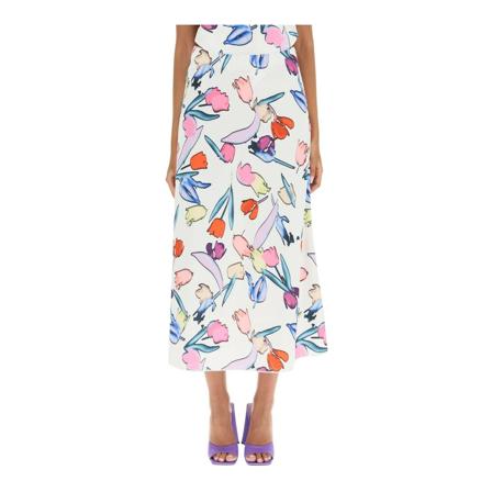 Rotate Birger Christensen, kicki satin skirt Wit, Dames, Maat:XS,Zilver