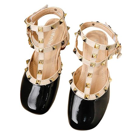 Flickor Låga Ballerinor Mjuka Skolklänningskor Magiskt Tejp Mary Jane