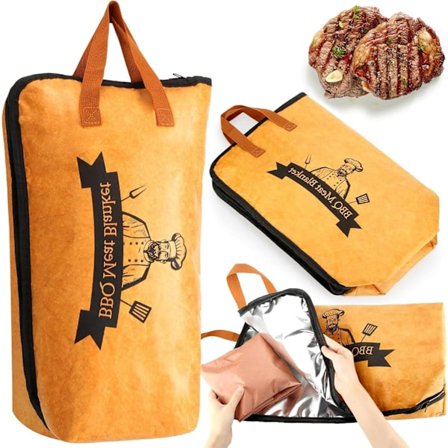 Isolerad BBQ Kött Vila Filt - Återanvändbart Termoskydd för Bringa, Fläskkarré & Kalkon, Stor Bred Mun Design, Perfekt för