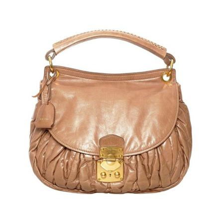 Miu Miu Pre-owned, Pre-owned Matelasse Leather Handbag Bruin, Dames, Maat:ONE Size