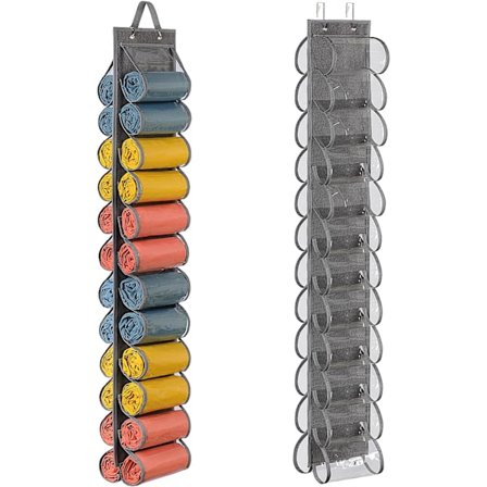 Grå Hengende Yoga Leggings Oppbevaringsorganisator med 24 Lommer, Sammenleggbar