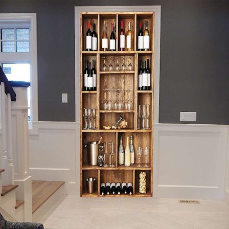 3D Vinskab DIY Dørklistermærker PVC Klæbende Tapet Hjemmeindretning Dekaler