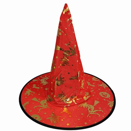 Troldmandshat Festhat RØD GULD RØD GULD