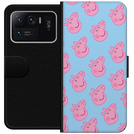 Kompatibel Tegnebogsetui til Xiaomi Mi 11 Ultra Peppa Pig baby figur i pastelfarver, sød tegnet børneillustration med blød minimalistisk stil