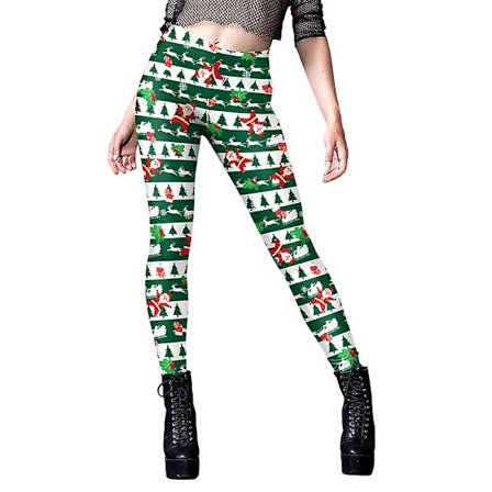 Julefestlige helligdagstema leggings til kvinder