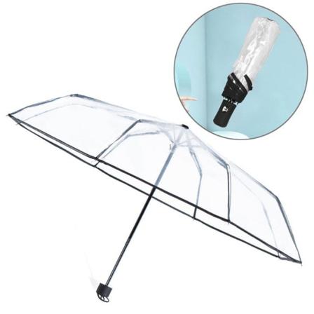 TD transparent automatiskt paraply Diameter 98cm Vikbar design Högkvalitativ ram