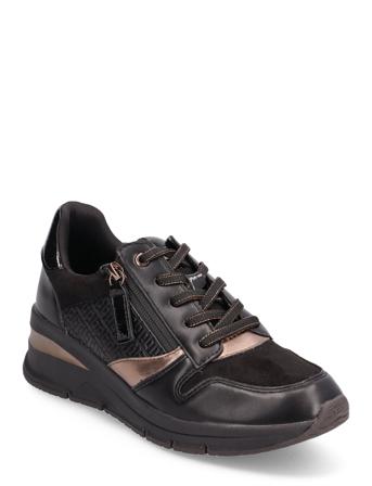 Women Lace-Up Lave Sneakers Svart Tamaris*Betinget Tilbud