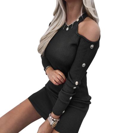 Klänningar Dam Höstklänning Sexig Enfärgad Långärmad O-hals