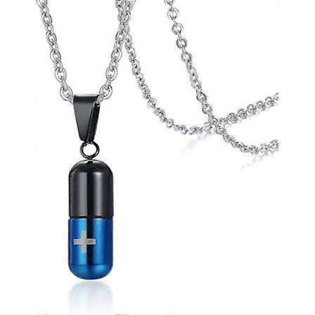 Ruostumattomasta Teräksestä Valmistettu De Mood Ristin Kapseli Lääke Pillin Ripustuskaulakoru