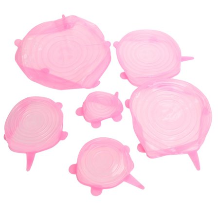6 st matförsegling lock utvidgningsbar återanvändbar grönsaksfruktförsegling lock för kök användning rosa